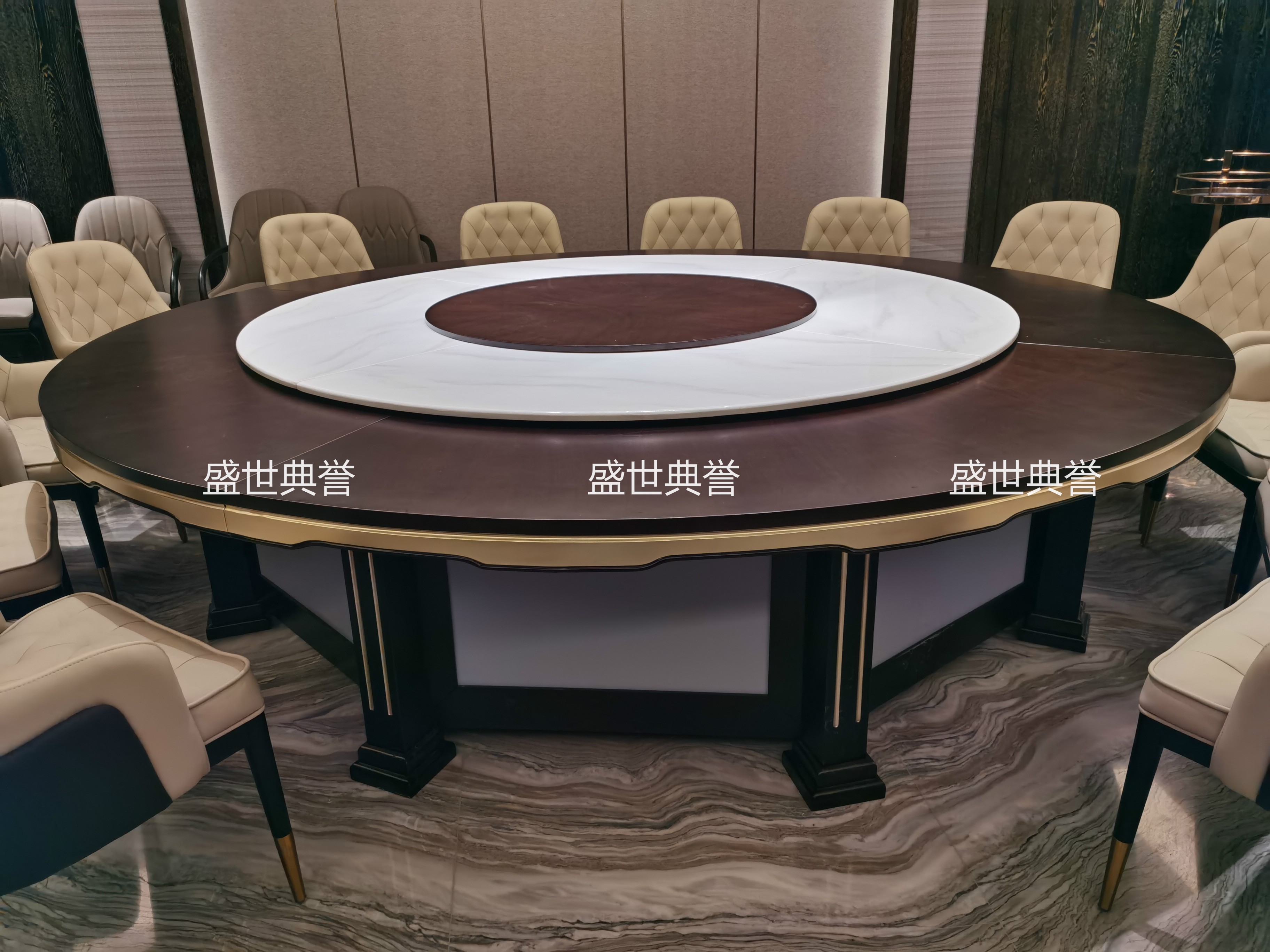 Modern light luxury solid wood electric tables and chairs for Tai 'an Hot Spring Hotel, custom-made solid wood chairs for private rooms in resort hotels, Bentley chairs detail image 6
