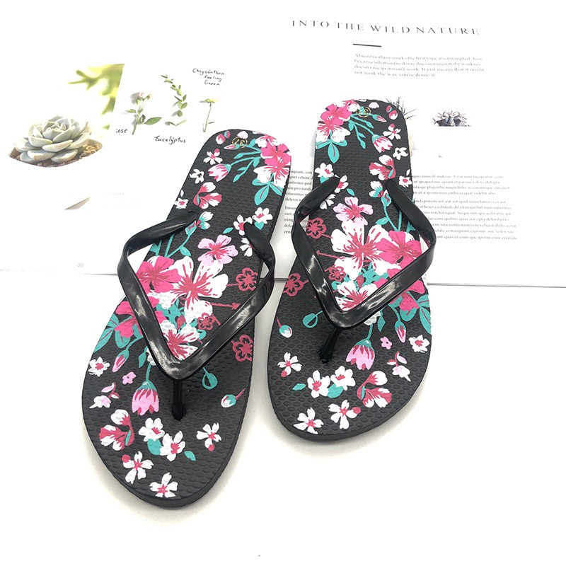 外贸夏天凉拖鞋外穿防滑沙滩印刷火烈鸟人字拖定做详情1