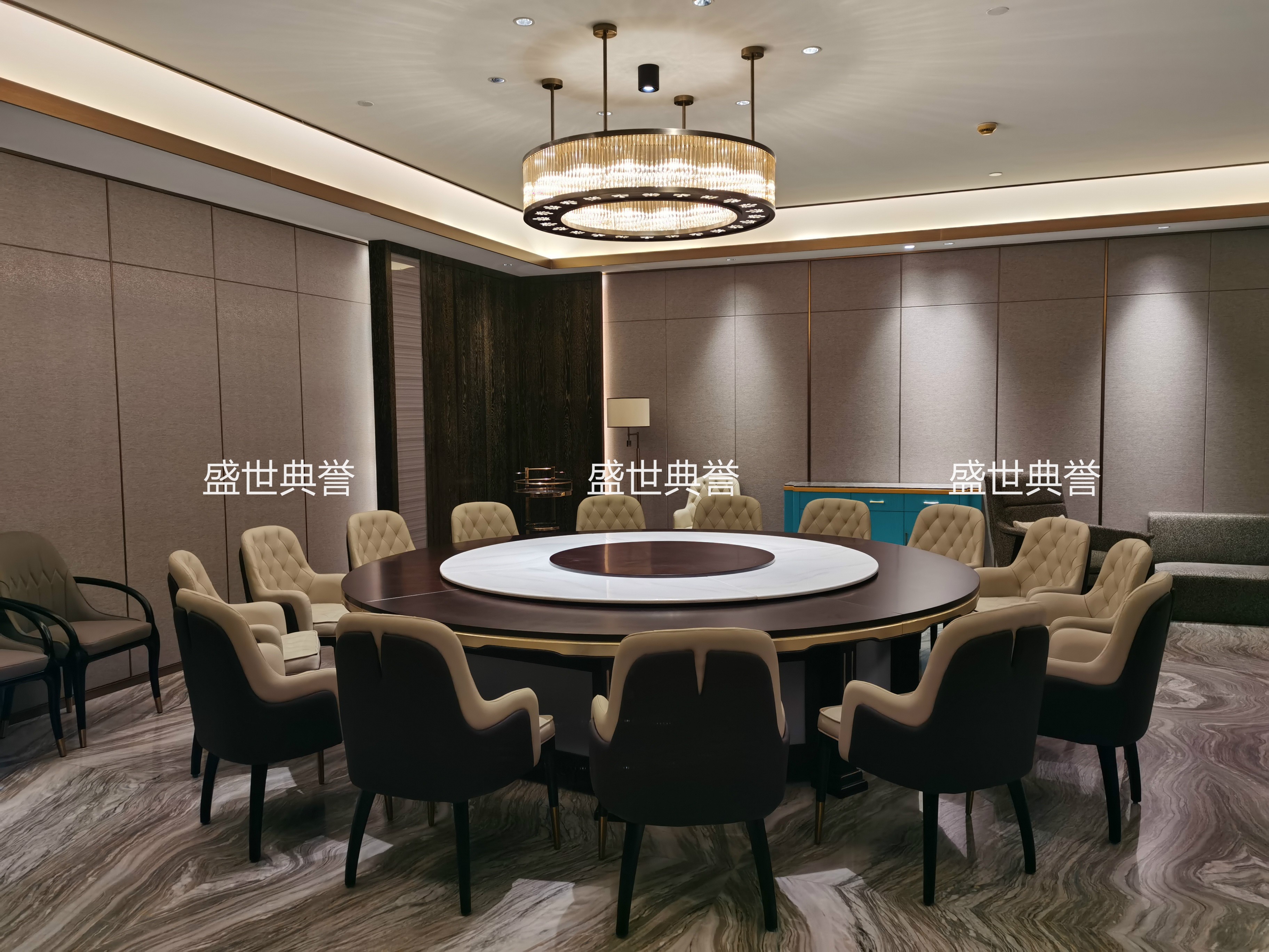 Modern light luxury solid wood electric tables and chairs for Tai 'an Hot Spring Hotel, custom-made solid wood chairs for private rooms in resort hotels, Bentley chairs detail image 12