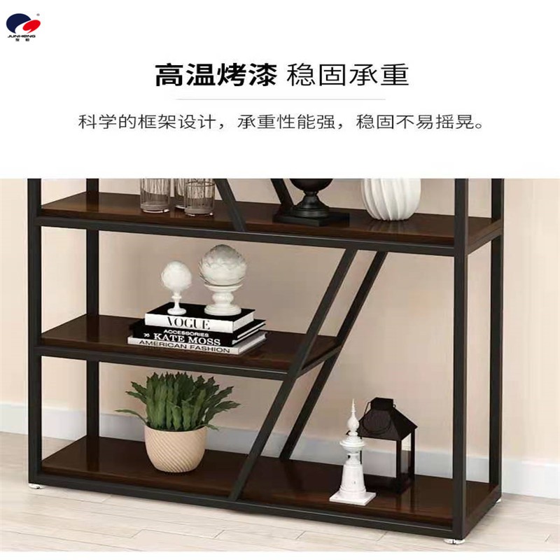 American-style office ironwork partition shelves, floor-standing UC multi-layer loft dining room entrance screen, bookshelf display rack detail image 8