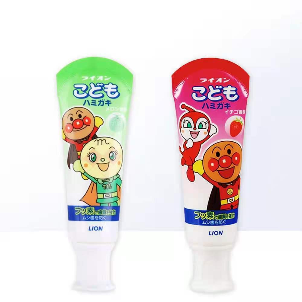 Japanese Lion Bread Superhero Antibacterial Children's Toothpaste 40g, Harmless to Swallow Cantaloupe 40g