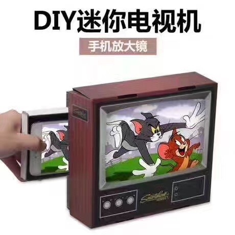 新款手机视频放大器 F4创意diy复古小电视机 手机屏幕高清放大镜详情2