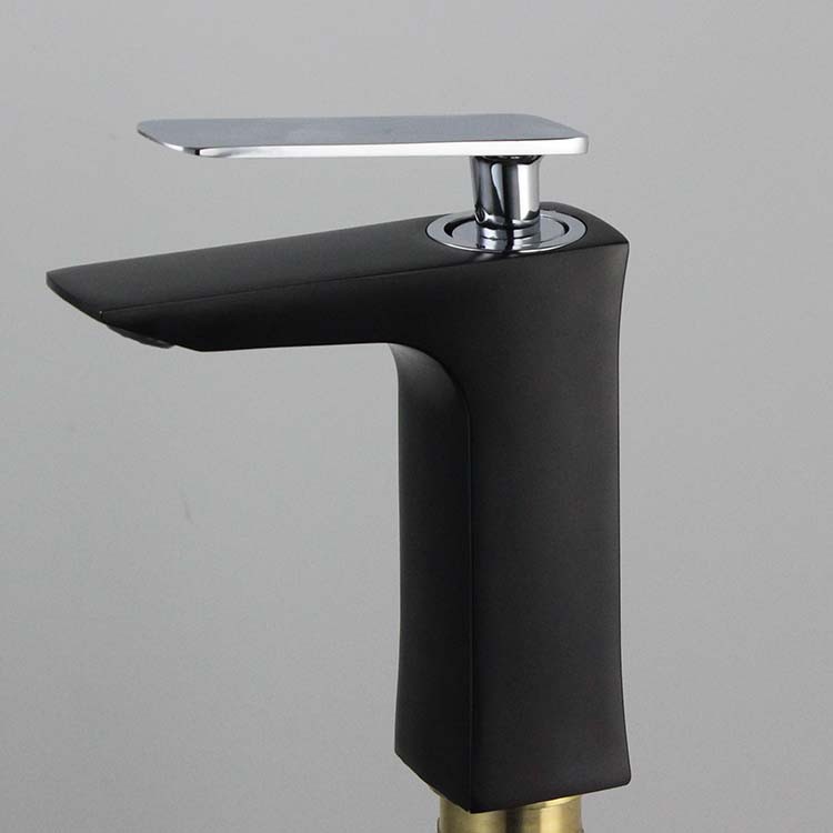锌合金电镀黑玫瑰金双色 冷热混合面盆龙头basin faucet详情图7