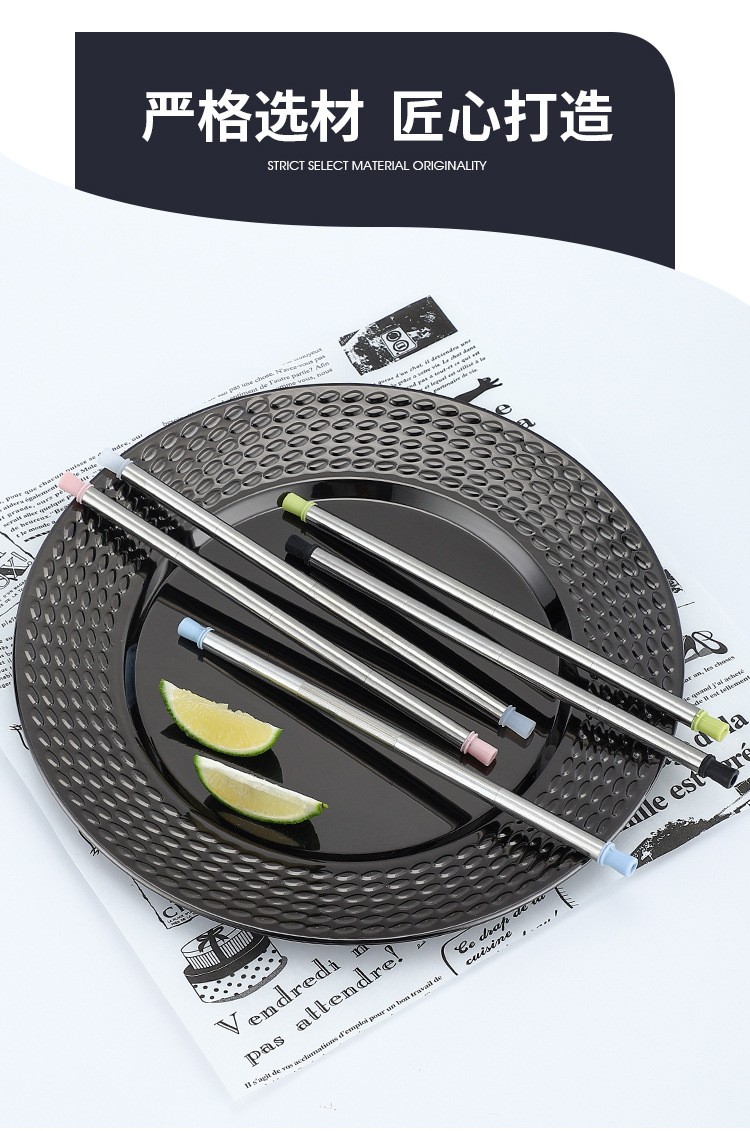 Portable folding creative stainless steel straw, reusable food-grade silicone straw, custom LOGO-28, soft material, high toughness, not easy to damage, bidirectional drinking port for convenient drinking detail image 9