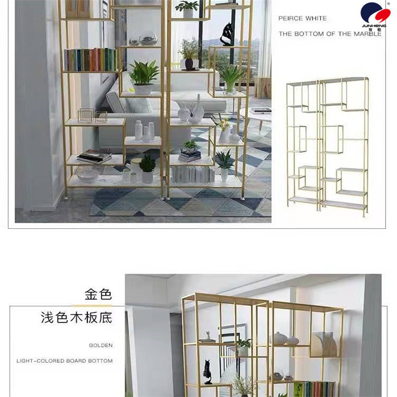 Nordic partition storage rack, living room entrance storage rack, ironwork multi-layer display rack, office floor desk detail image 6