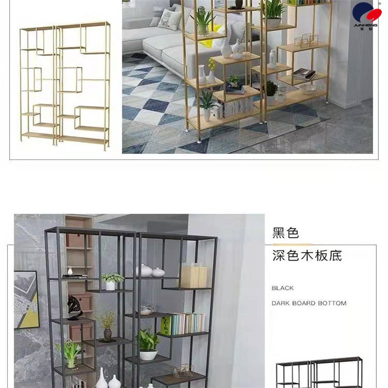 Nordic partition storage rack, living room entrance storage rack, ironwork multi-layer display rack, office floor desk detail image 7