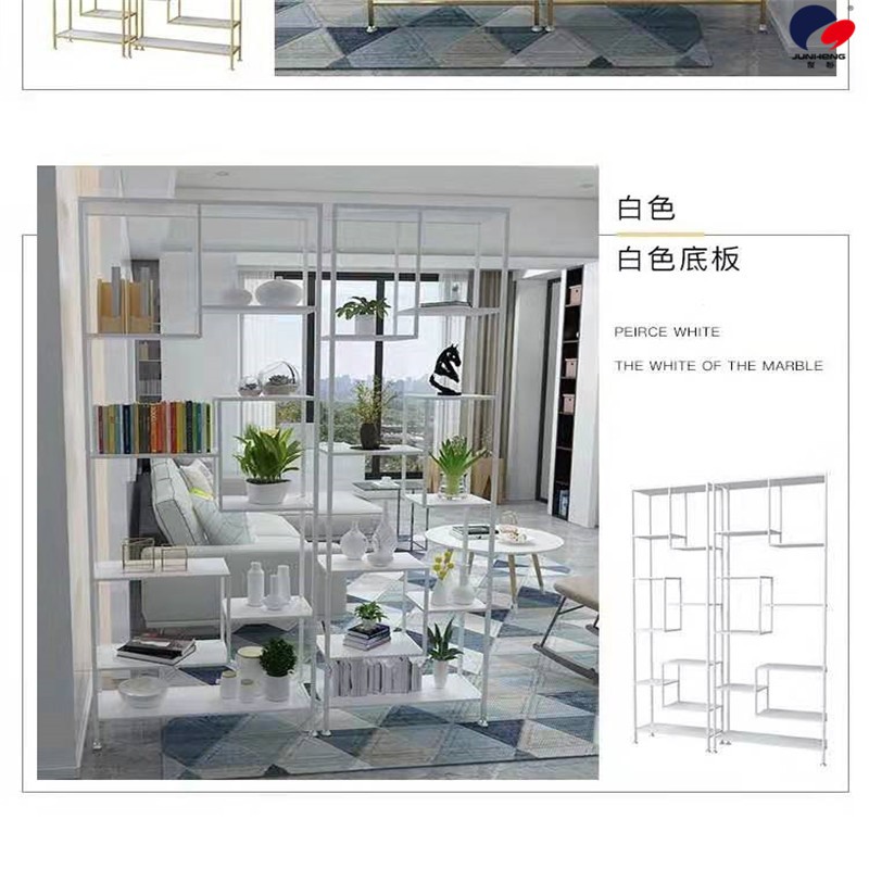 Nordic partition storage rack, living room entrance storage rack, ironwork multi-layer display rack, office floor desk detail image 8