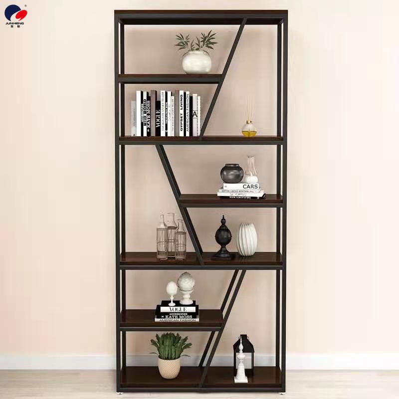 American-style office ironwork partition shelves, floor-standing UC multi-layer loft dining room entrance screen, bookshelf display rack Specification image