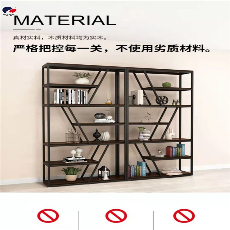 American-style office ironwork partition shelves, floor-standing UC multi-layer loft dining room entrance screen, bookshelf display rack detail image 5
