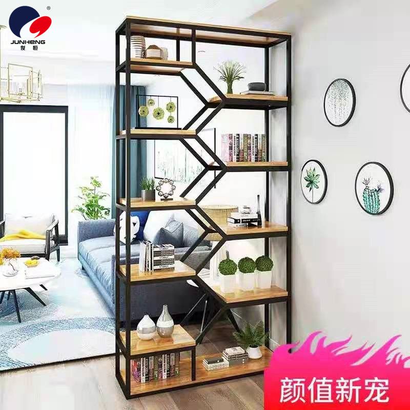 Ironwork partition bookshelves, floor-standing living room screens, decorative racks, flower stands, office foyer storage racks, display racks, and shelves Item Picture
