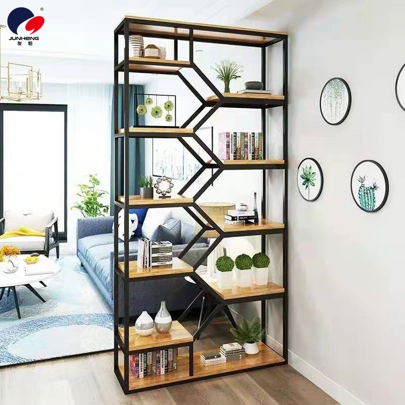 Ironwork partition bookshelves, floor-standing living room screens, decorative racks, flower stands, office foyer storage racks, display racks, and shelves detail image 2