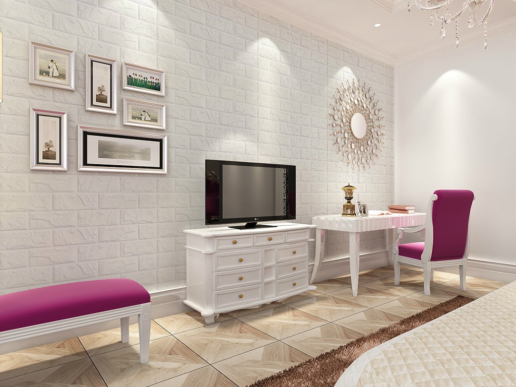 3d stereoscopic wall stickers anti-collision foam wood grain board wall decoration stickers detail image 4