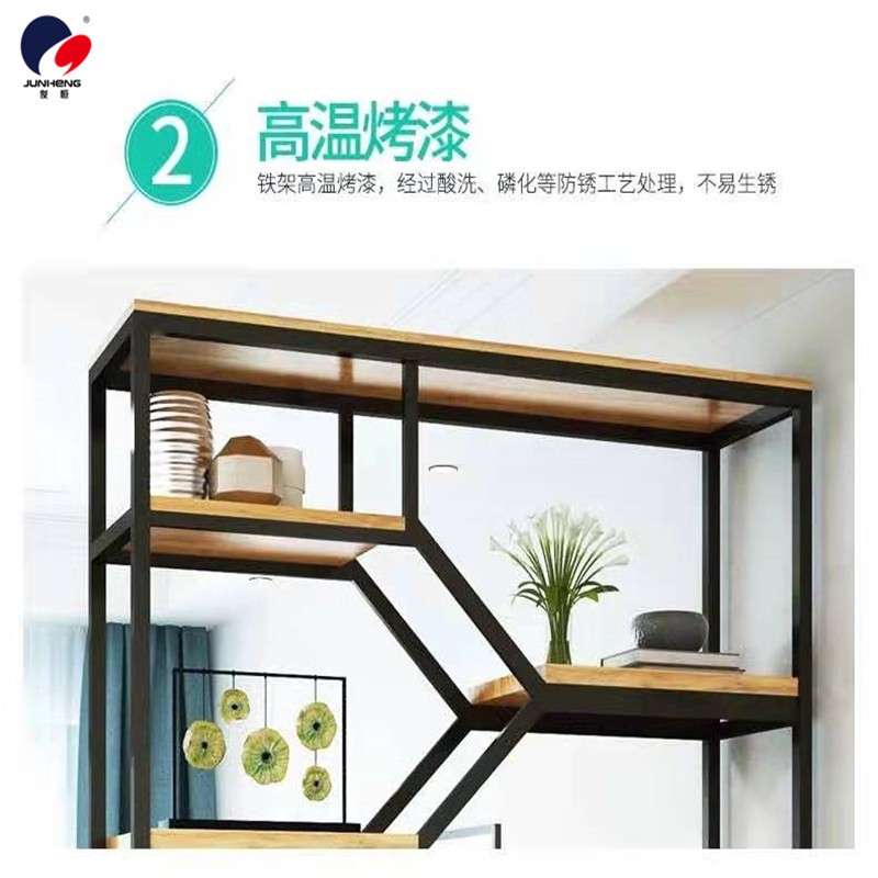 Ironwork partition bookshelves, floor-standing living room screens, decorative racks, flower stands, office foyer storage racks, display racks, and shelves detail image 4