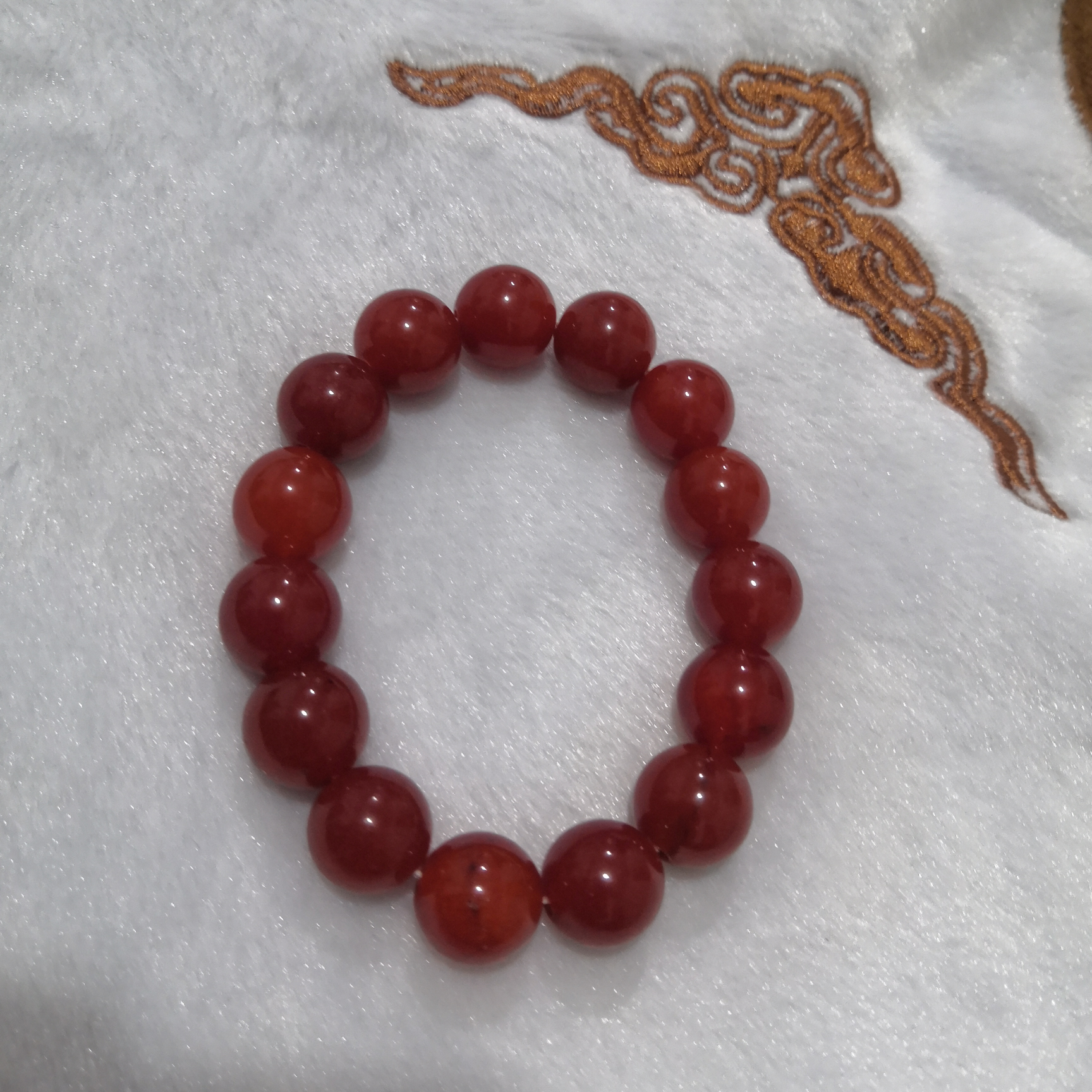 天然柿子红南红手串手链本命年散珠串