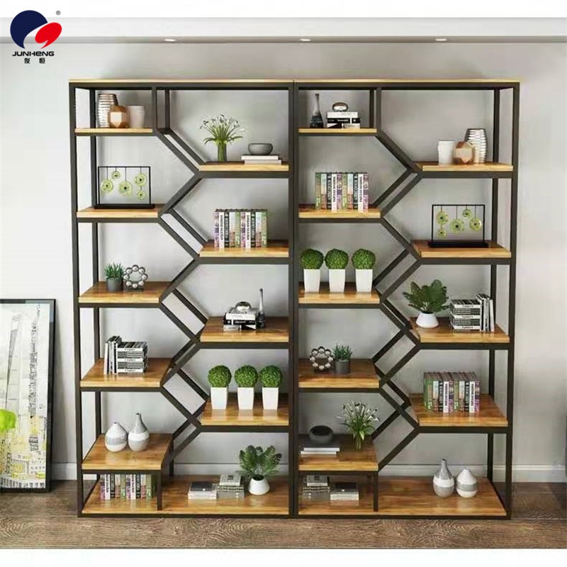 Ironwork partition bookshelves, floor-standing living room screens, decorative racks, flower stands, office foyer storage racks, display racks, and shelves detail image 7