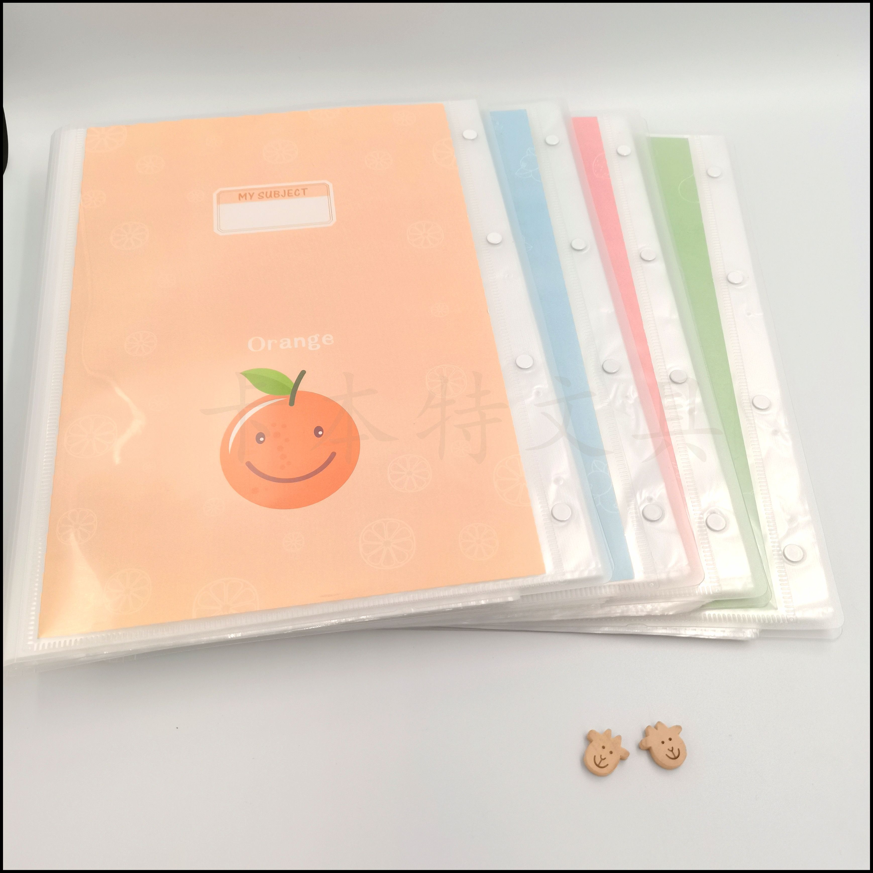 对折两开试卷册/绑带资料册/透明插页册白底实物图