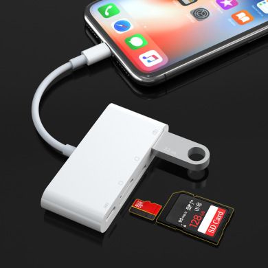 OTG Lightning to usb digital camera IOS13 upgrade 4-in-1 mobile OTG card reader