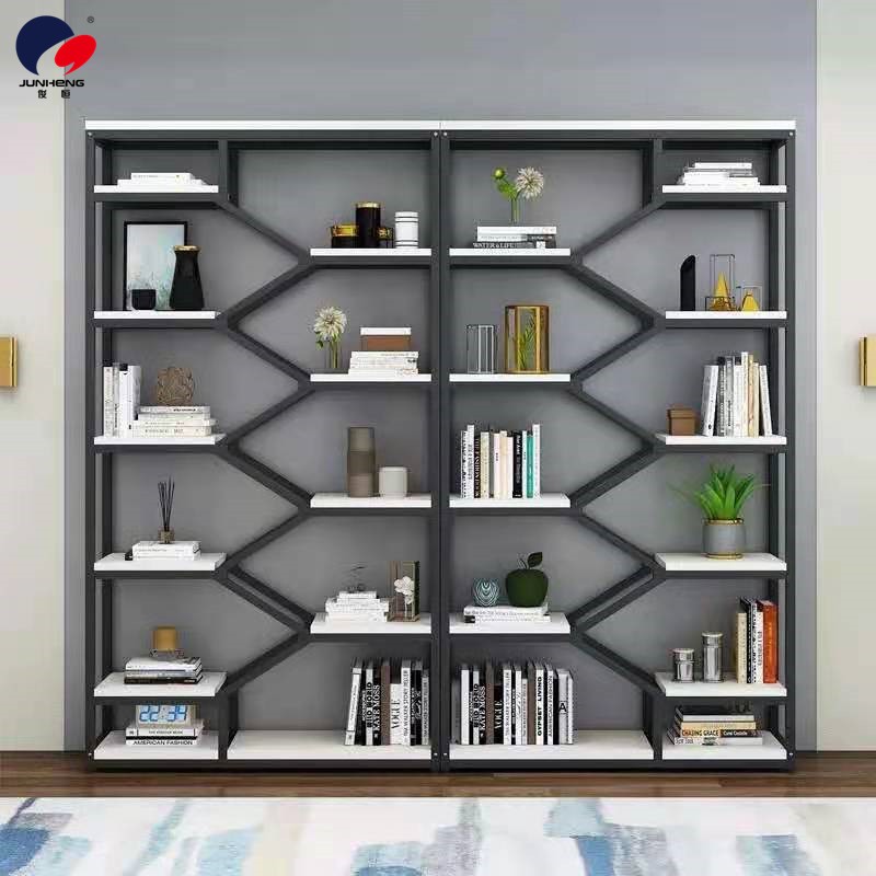 Ironwork partition bookshelves, floor-standing living room screens, decorative racks, flower stands, office foyer storage racks, display racks, and shelves detail image 3