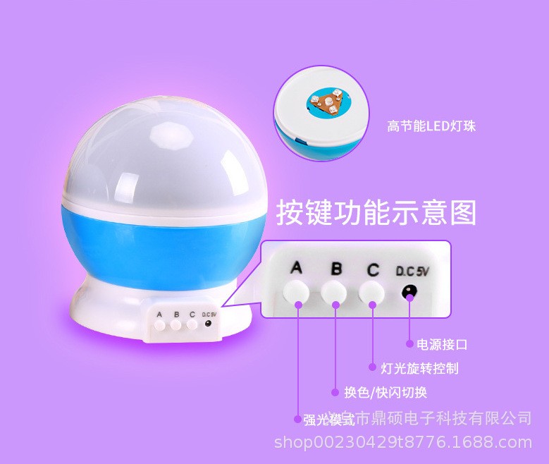 led starry sky light, dreamy rotating romantic starlight projection light detail image 8