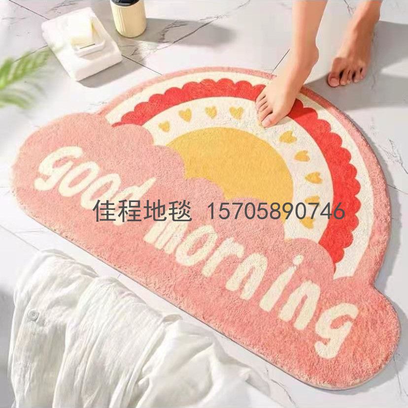 New velvet printed mat, velvet special-shaped mat, cloud floor mat, new floor mat, imitation cashmere door mat Application Scenario