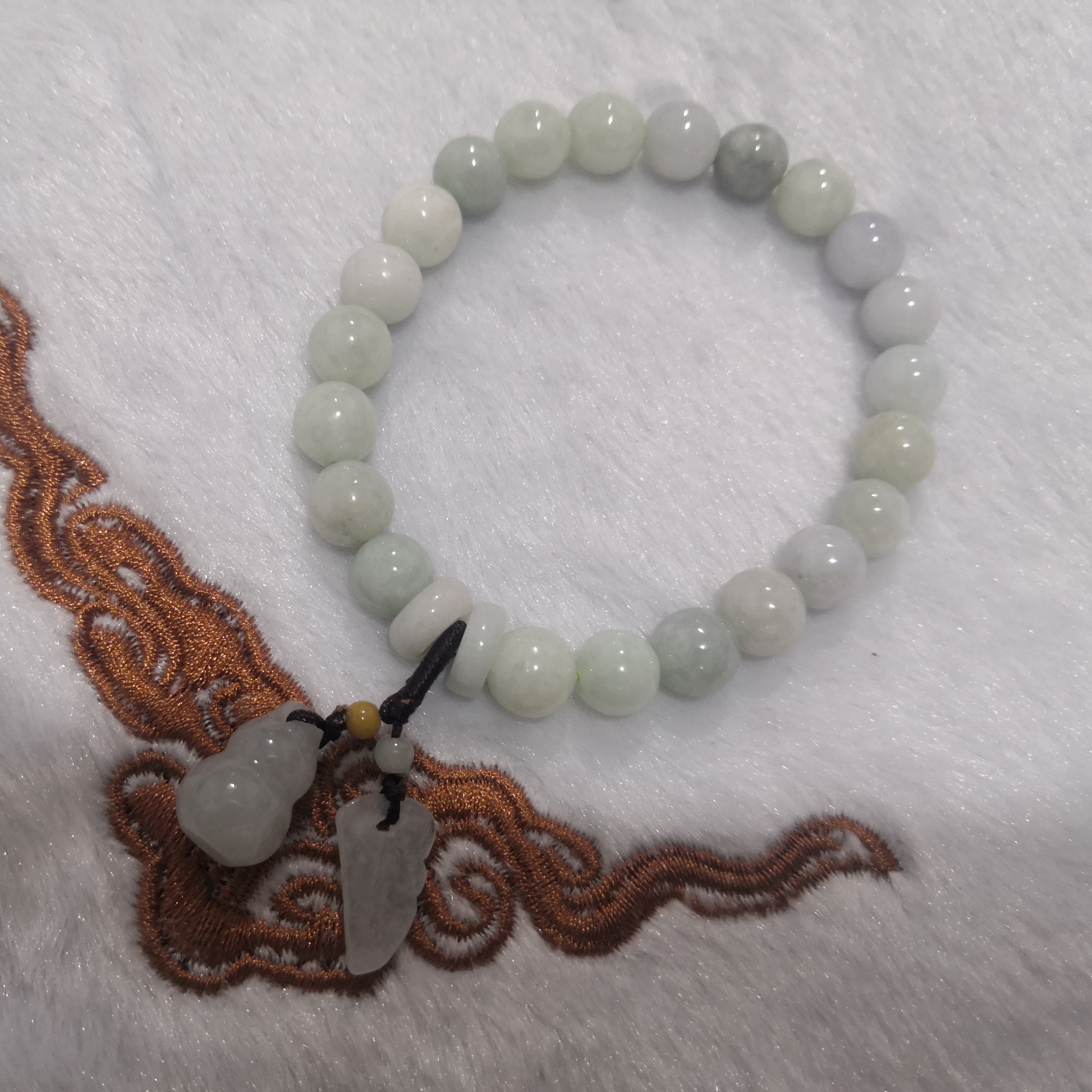 天然翡翠玛瑙手链手串首饰本命年散珠礼物柿子叶子平安扣