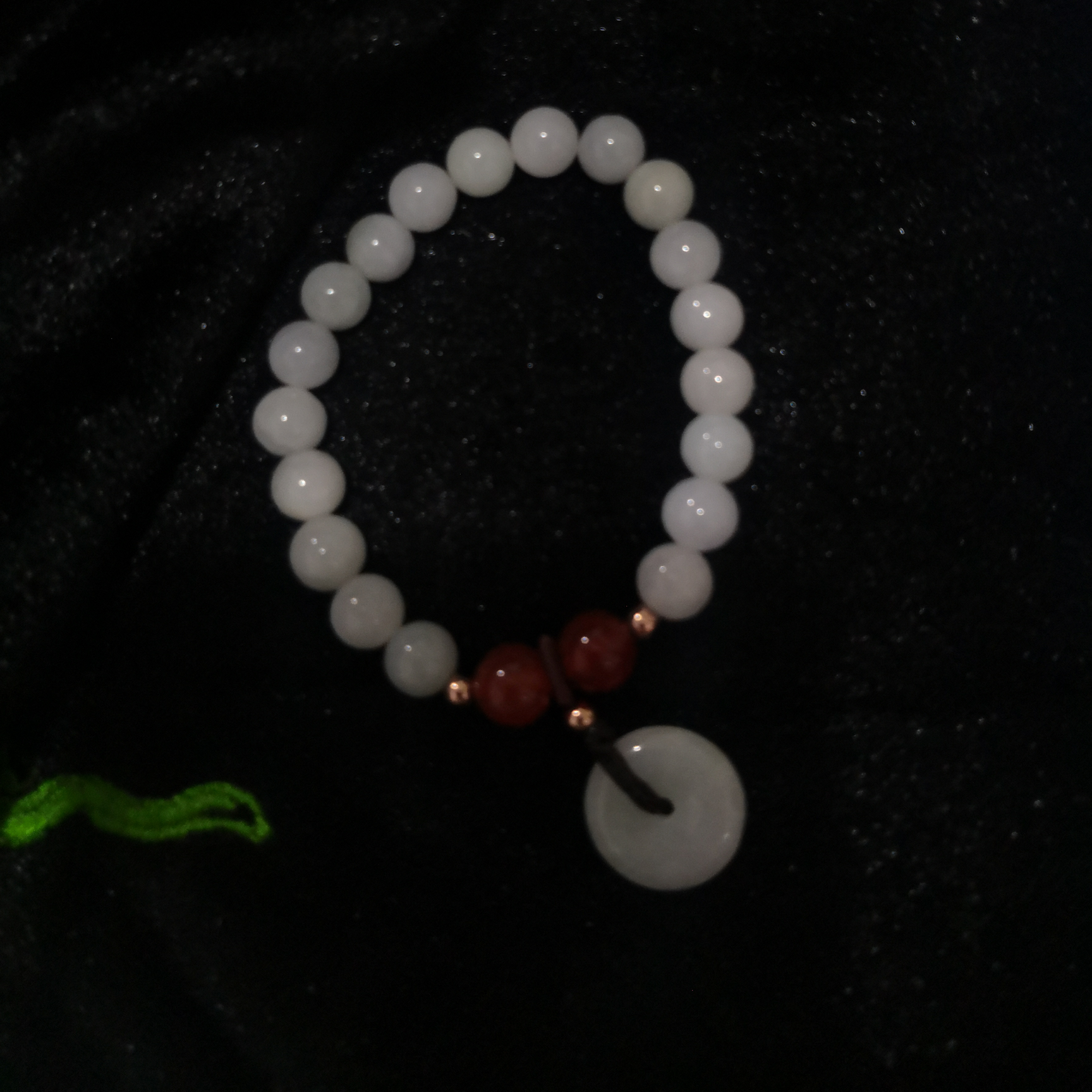 天然翡翠玛瑙石榴石平安扣手链手串首饰本命年散珠礼物