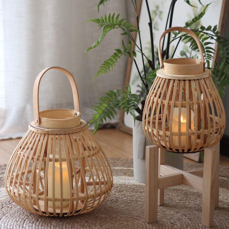 Handmade bamboo lanterns, candlesticks, lanterns, ornaments, sample room, hotel table, Nordic New Chinese style, Japanese style