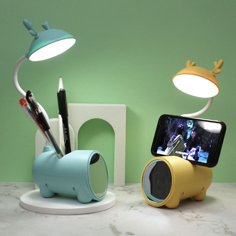 Children eye protector pen holder desk lamp Student bedroom Touch LED night light USB rechargeable table top storage mirror desk lamp