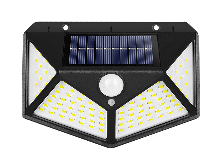 100LED solar charging wall lamp, four-sided light-emitting human body sensor lamp detail image 9