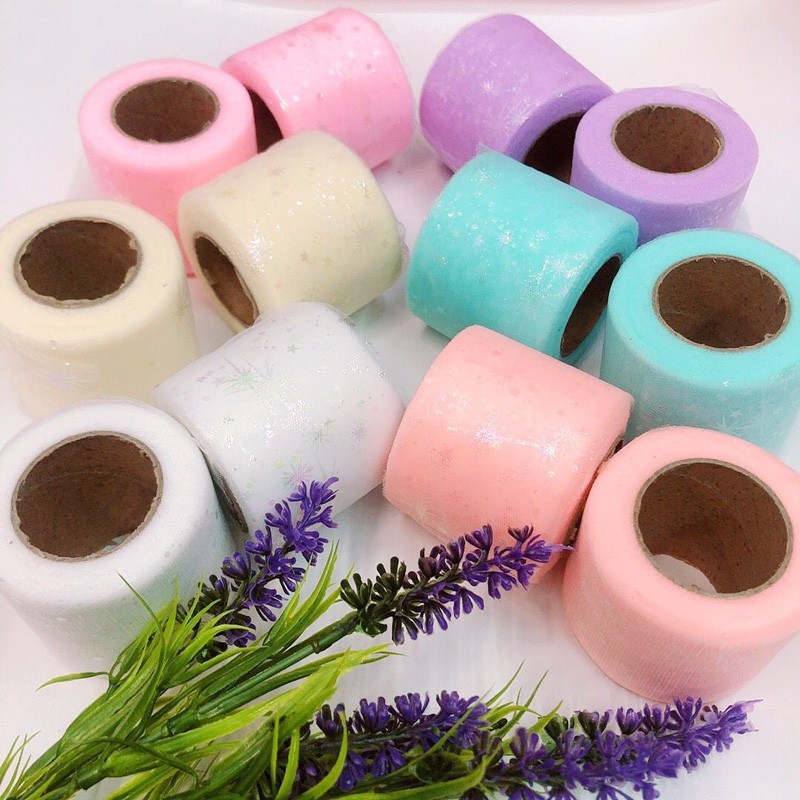 6CM幻彩烟花流星网纱卷纱手工DIY制作发饰辅料头饰丝带蝴蝶结配件 详情图16