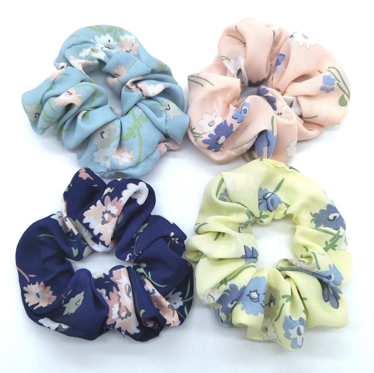 Hot Selling New Style Organza Embroidery Print Daisy Hair Scrunchies Daisy Hair Tie for Girls Bag Custom Set OEM thumbnail