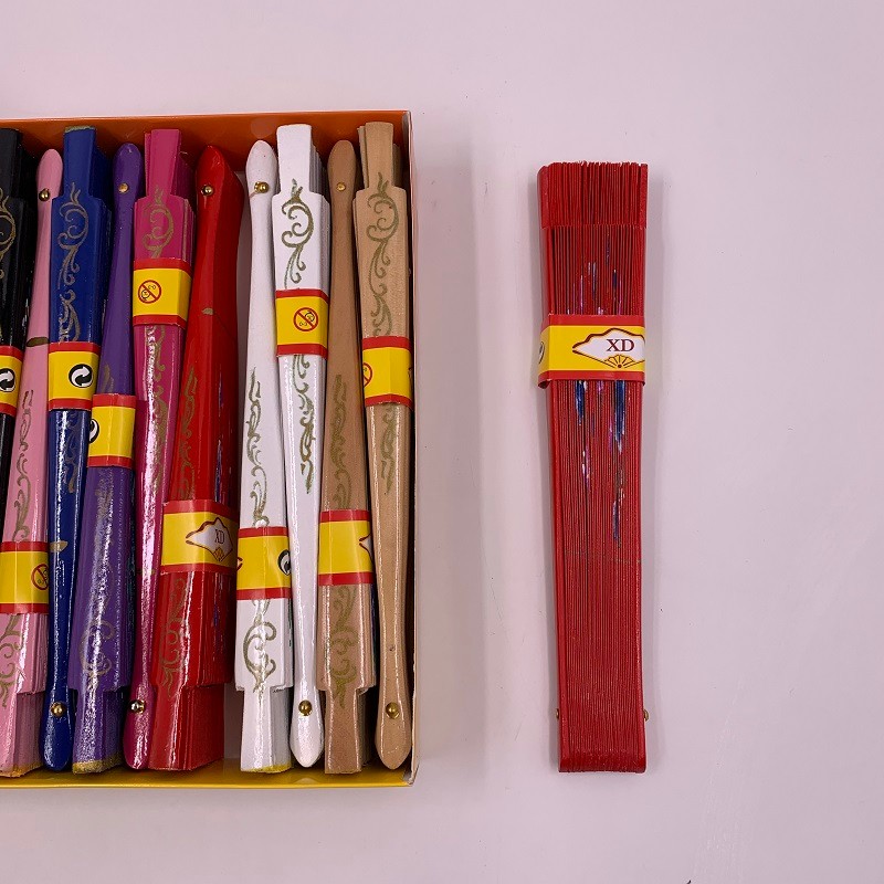 红色跳舞扇子旗袍走秀网红扇表演结婚庆红扇好开合双面画花木扇甩扇详情图16