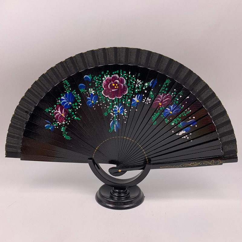 红色跳舞扇子旗袍走秀网红扇表演结婚庆红扇好开合双面画花木扇甩扇详情图7