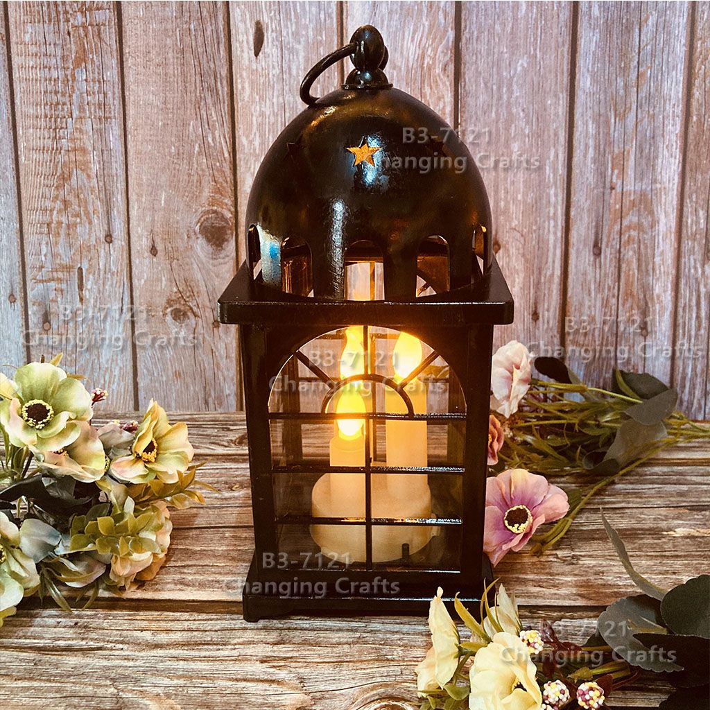 Ramadan plastic antique kerosene flame lamp wind lamp decoration process electronic candle creative ornaments Street stall goods imported ten thousand Christmas decoration cross border approval trembling sonic boom wedding road lead LED lantern soft decoration prop 233 thumbnail