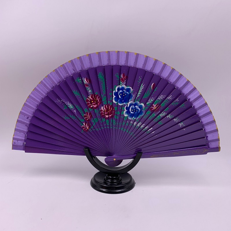 红色跳舞扇子旗袍走秀网红扇表演结婚庆红扇好开合双面画花木扇甩扇详情图12