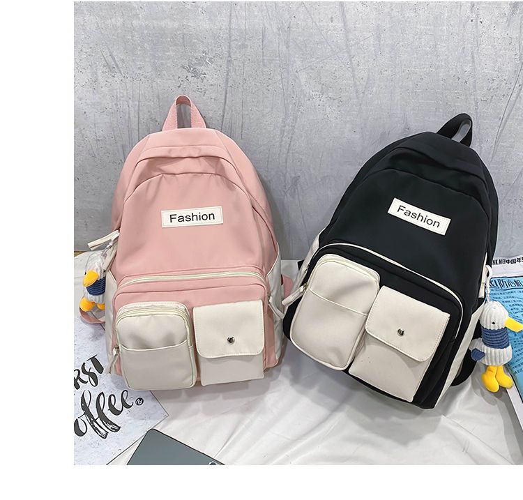 Ins风初中生书包女韩版原宿ulzzang高中学生大容量双肩包百搭背包批发 价格 库存 义乌小商品城