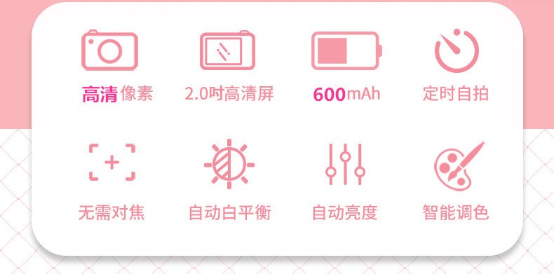 新款X9P儿童相机 卡通小蜜蜂儿童数码照相机 手持运动摄像机 代发详情图6