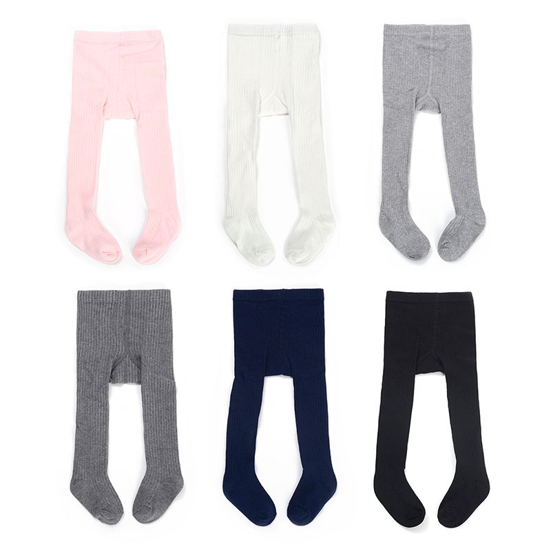 Double needle pants girls' cotton sunken stripe pantyhose 2021 autumn children baby step-on stockings dance leggings thumbnail