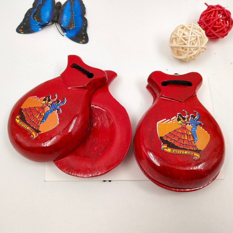Xiangpaijia, a Spanish dance bullfighting wooden castanboard factory, offers direct sales of custom advertising fans and hand-painted fans for wholesale detail image 2