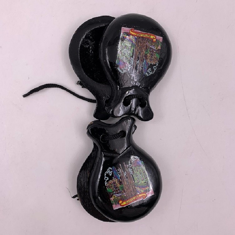 Spanish dance Barcelona wooden castanboard factory Xiangpaijia Direct sales, custom advertising fans, hand-painted fans wholesale detail image 2