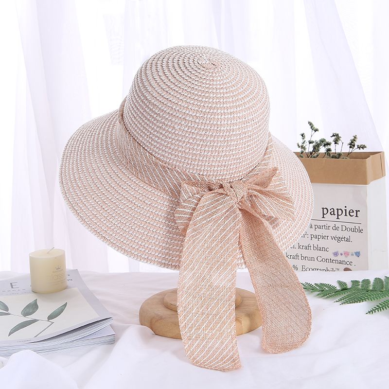 The New Two-Tone Straw Hat With Streamers Is A Fashionable And Explosive Mesh Hat For Women Specification drawing