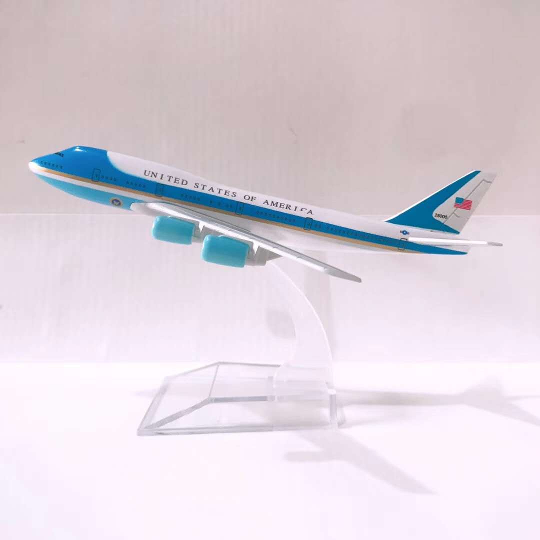 飞机模型（B747-200美国空军一号）16cm合金飞机模型 仿真飞机模型