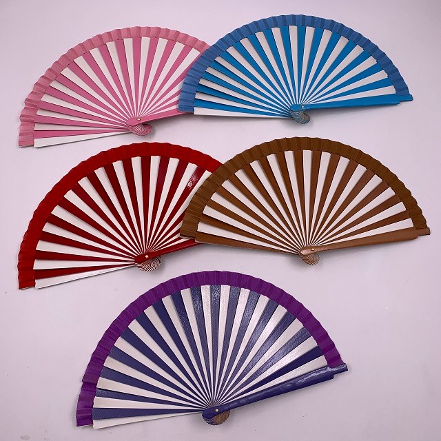 Dezhen 7-inch and 9-inch wooden eco-friendly wood fans in natural wood color, hand-painted fans, single-color color-matching fans detail image 1
