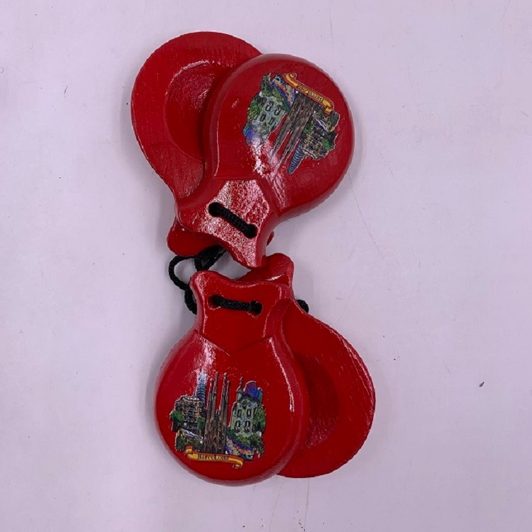 Spanish dance Barcelona wooden castanboard factory Xiangpaijia Direct sales, custom advertising fans, hand-painted fans wholesale detail image 1