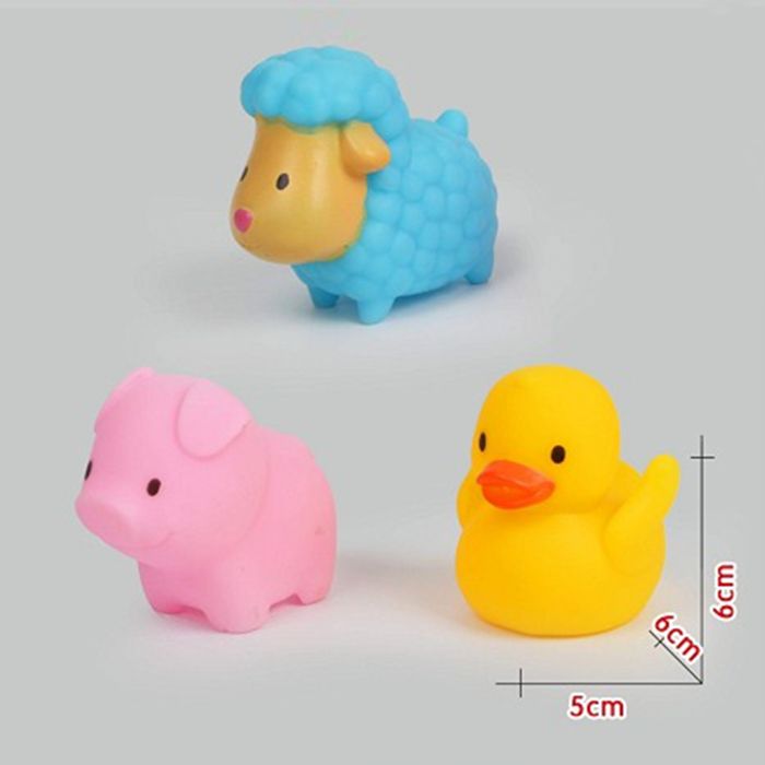 Enameled toys creative gifts for children, children's cartoon bath, enameled piglets, ducklings, splashing water, pinching is called a cute novelty toy F34526 thumbnail