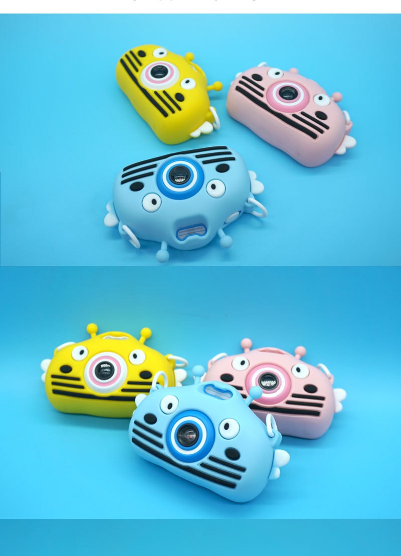 The new X400 children's digital camera, the little Bee private mold silicone case cartoon baby toy camera, can take photos detail image 7