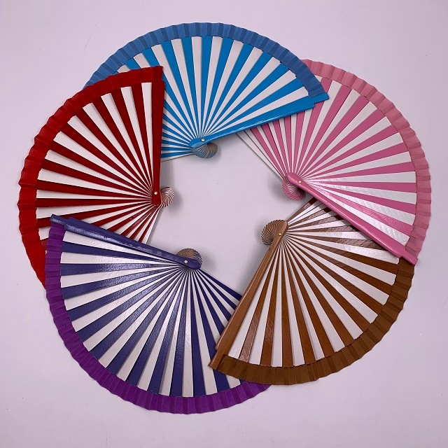 Dezhen 7-inch and 9-inch wooden eco-friendly wood fans in natural wood color, hand-painted fans, single-color color-matching fans detail image 2