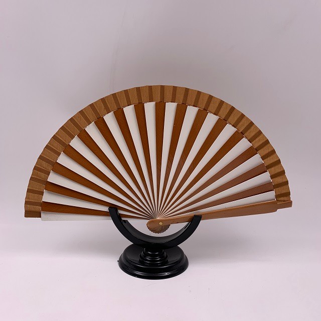 Dezhen 7-inch and 9-inch wooden eco-friendly wood fans in natural wood color, hand-painted fans, single-color color-matching fans detail image 3