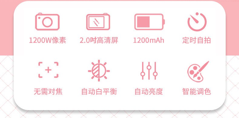 卡通兔子高清儿童相机 含硅胶套详情图2