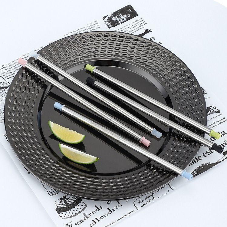 Portable folding creative stainless steel straw, reusable food-grade silicone straw, custom LOGO-28, soft material, high toughness, not easy to damage, bidirectional drinking port for convenient drinking details Picture